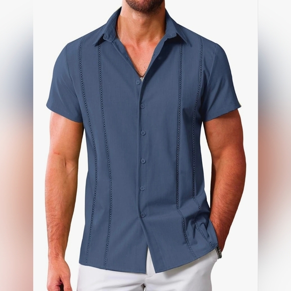 LETSEE Men's Cuban Guayabera Shirt #904 - Picture 1 of 13